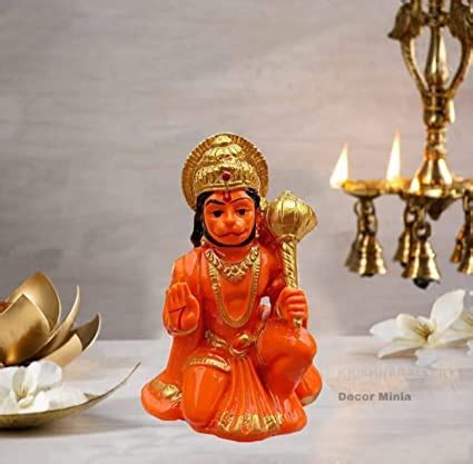 Buy Hanuman Ji Ki Murti In Blessing Posture With Gada Sitting Lord