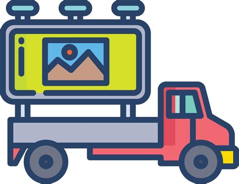 Ad Truck Linear Color Illustration 45753834 Vector Art At Vecteezy