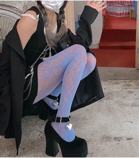 Estilo Punk Fishnet Meia Cal A Doce Menina Collants Coxa Meias Altas Lingerie De Malha Colorido