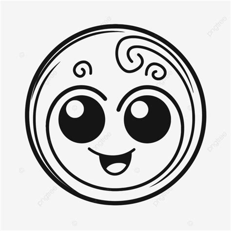 Cartoon Drawing Of A Cute Smiley Face Outline Sketch Vector Magnet