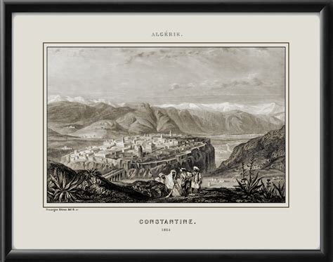 Constantine Algeria 1854 Vintage City Maps