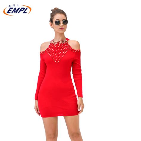Hot Selling Diamond Velvet Long Sleeves Elegant Sexy Women Mini Dress Clothes And