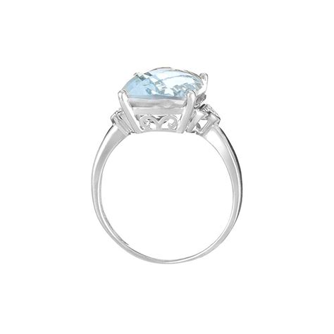 Bague Or Blanc Et Diamants Blue Hill Topaze Mes Bijoux Fr