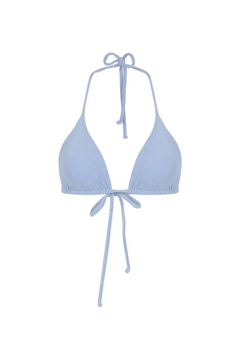 Sandshaped Luna Terry Bikini Top Blue