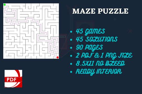 Square Maze 45 Puzzles Printable Paper Graphic By Prottayon · Creative