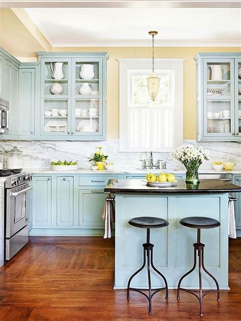 Gorgeous Blue Paint Color Ideas For Kitchen Cabinets (5) | Kitchen ...