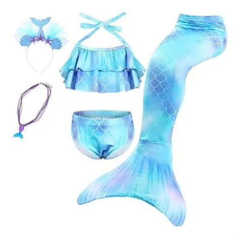 Sirenita Traje Baño Bikini Cola Sirena Ropa De Natacion Niña Cuotas sin interés