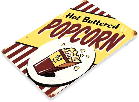 Hot Popcorn Sign A431 TinWorld Food Signs Tinsign