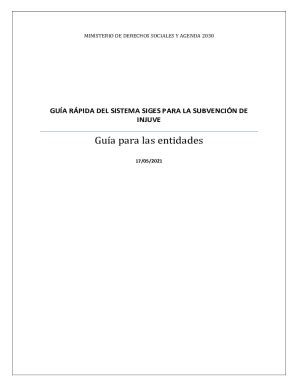 Completable En línea GUA RPIDA DEL SISTEMA SIGES PARA LA SUBVENCIN