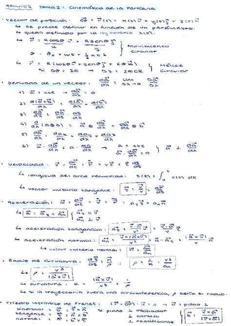 Tema Cinematica De La Particula Pdf