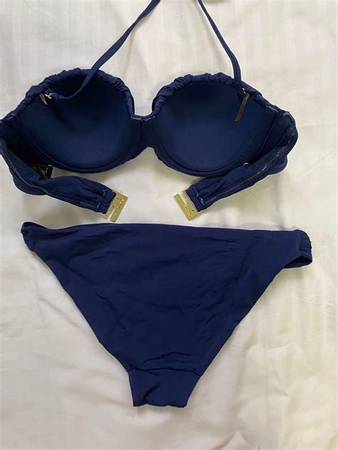H M Navy Blue Bikini Medium Push Up Women S Fashion Swimwear Bikinis