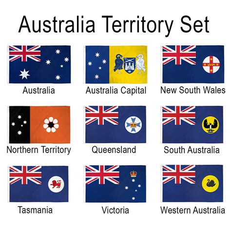 set   australia state flags set  australian state territory