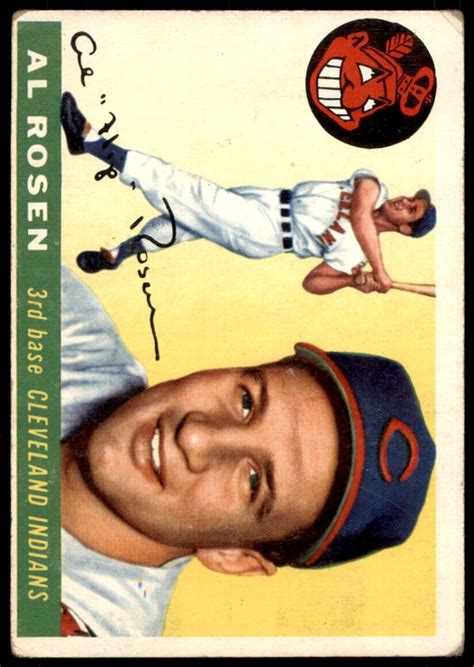 1955 TOPPS AL ROSEN 70 VG WHITE BACK BASEBALL CLEVELAND INDIANS EBay