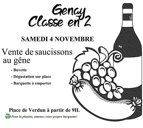 Samedi Nov Vente De Saucisson Au G Ne Avec La Classe En Genay