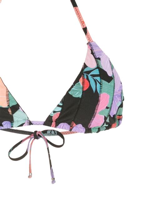 Amir Slama Print Hibiscus Bikini Set In Black ModeSens