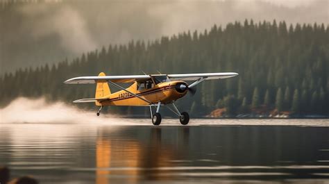 Premium Photo | A plane taking off from water