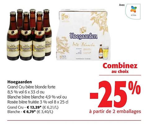 Promo Hoegaarden Grand Cru Bière Blonde Forte Ou Blanche Bière Blanche 4 9 Vol Ou Rosée Bière