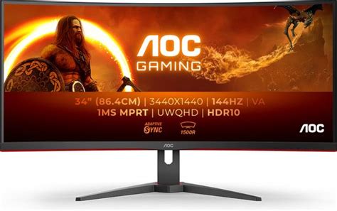 AOC CU34G2XE WQHD Ultrawide Curved Gaming Monitor 144Hz 34 Inch Bol