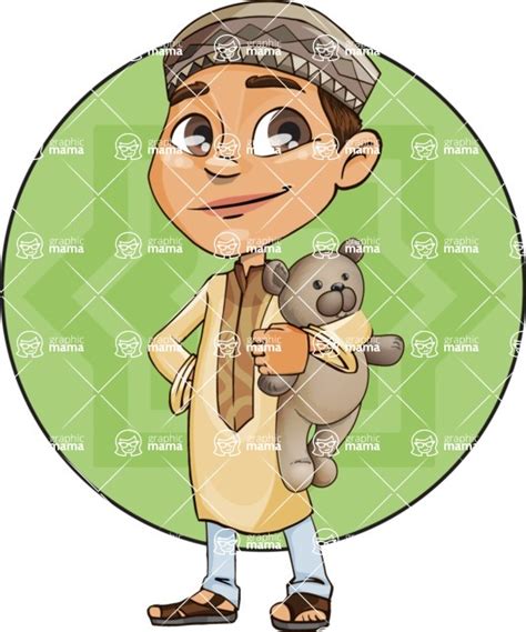 Muslim School Boy Cartoon Vector Character 112 Illustrations Shape 5 Graphicmama