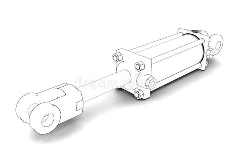 Hydraulic Cylinder Stock Illustrations 355 Hydraulic Cylinder Stock