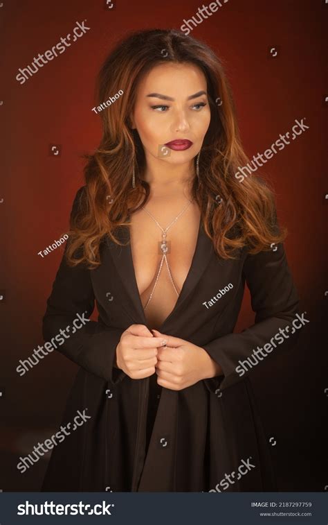 Sexy Slim Brunette Woman Posing Studio Stock Photo 2187297759 Shutterstock