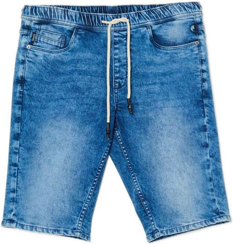 Cropp Szorty Jeansowe Jogger Z Efektem Sprania Niebieski Ceny I