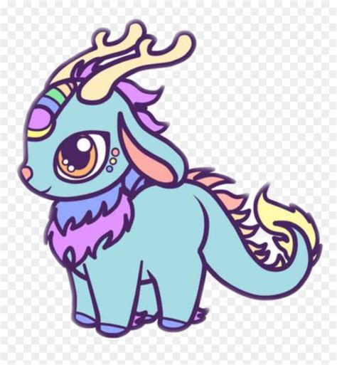 Cute Kawaii Dragon Blue Creature Myth Mythical Cute Kawaii