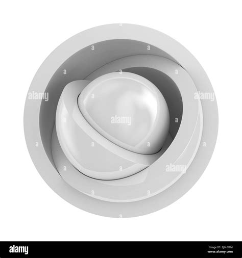 Hemispheres And Ball On White Background Isolated 3d Illustration
