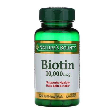 Nature S Bounty Biotin 10 000 Mcg 120 Rapid Release Softgels IHerb