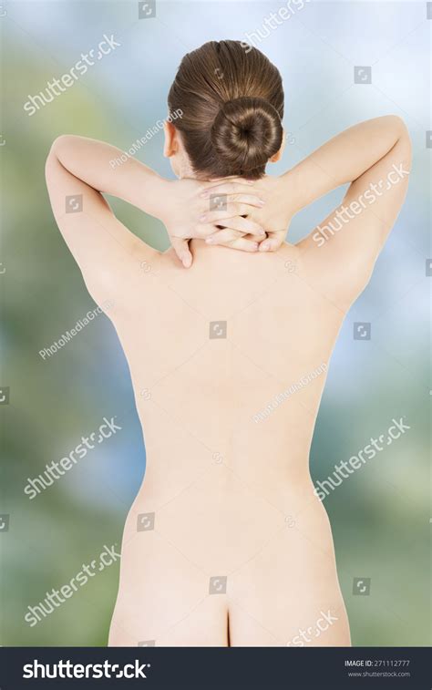 Naked Woman Touching Her Painful Neck Stock Photo 271112777 Shutterstock