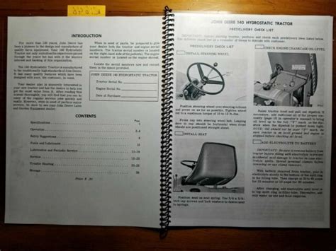 John Deere 140 Hydrostatic Tractor S N 10000 Owner Operator S Manual