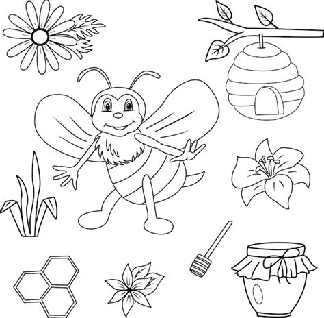 Abeja De Dibujos Animados Para El Libro De Colorear De Los Ni Os