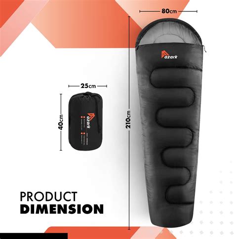 Azark Premium Sleeping Bag 350gsm Lightweight And Waterproof 4