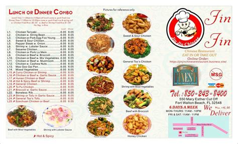 Menu at Jin Jin fwb Chinese Restaurant, Fort Walton Beach 