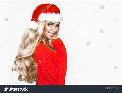 Beautiful Christmas Girl Sexy Blonde Woman Stock Photo 1575711283 Shutterstock