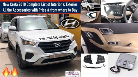 Hyundai Creta 2018 List of All Accessories With Price | New Creta ...