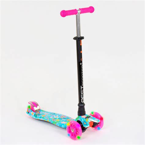 Самокат Детский Трехколесный Со Светящимися Колесами MAXI Best Scooter ...