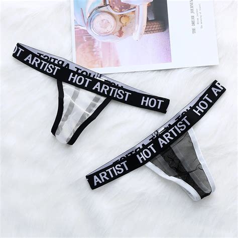 Summer Hot Artist Sexy Panties Women Underwear Black Short Cheeky T Back Thong Bottom Beach