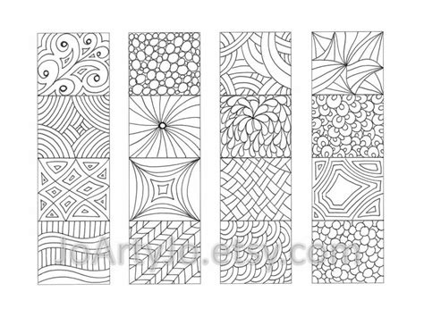 Zentangle Bookmark Free Printable