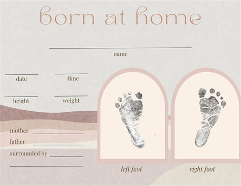 Keepsake Home Birth Certificate Printable | Midwives, Doulas, Birth