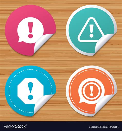 Attention Icons Exclamation Speech Bubble Vector Image