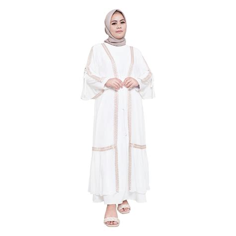 Jual Comera Dress Gamis Putih Remaja Renda Payet Abaya Turkey