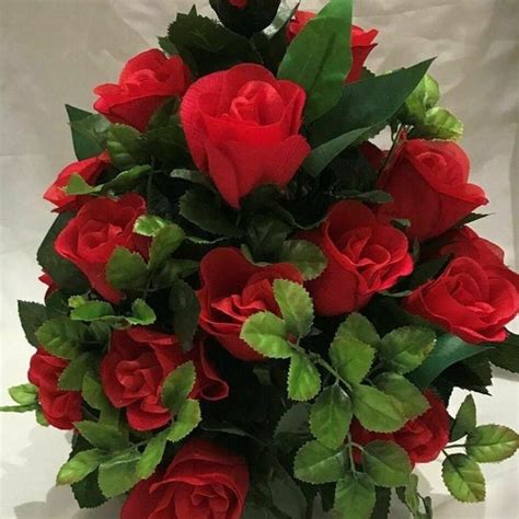 Grave Artificial Silk Flower Arrangement Grave Memorial Pot Etsy Uk