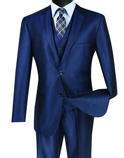 Midnight Blue Shark Skin 3 Piece Suit Call Us At 770 922 9078 For More