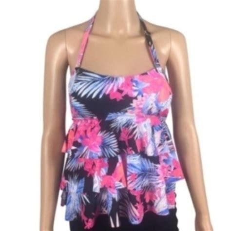 Island Escape Swim Island Escape Floral Tankini Top Padded Tummy