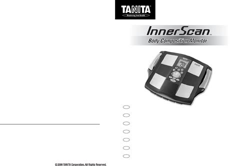 Bedienungsanleitung Tanita bc 545 (Seite 1 von 15) (Deutsch, Englisch ...