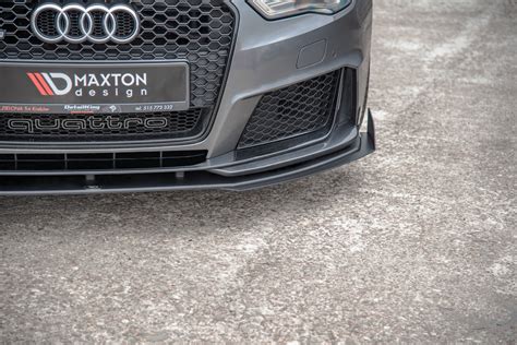 Street Pro Front Splitter Flaps Audi Rs V Sportback Black Gloss