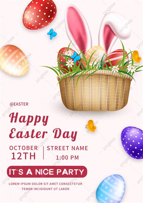 Pink Fun Creative Easter Invitation Template Download On Pngtree