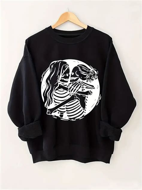 Graphic Print Sweatshirt Plus Size Crew Neck Casual Temu Canada