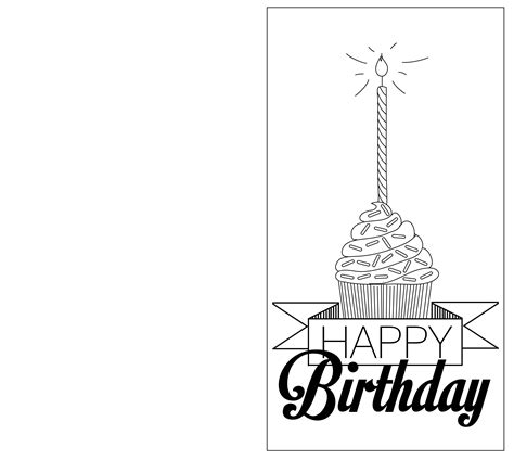 Black and White Birthday Card Template